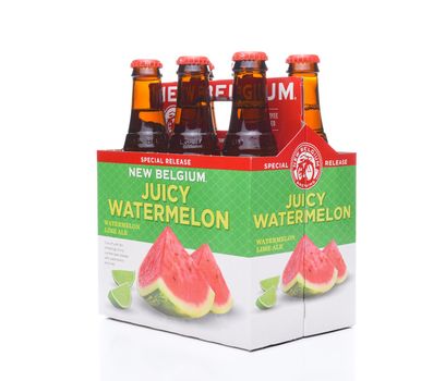 IRVINE, CA - JULY 16, 2017: New Belgium Watermelon Lime Ale 6 pack. A craft brewery located in Fort Collins, Colorado. It was opened in 1991 by Jeff Lebesch and Kim Jordan.