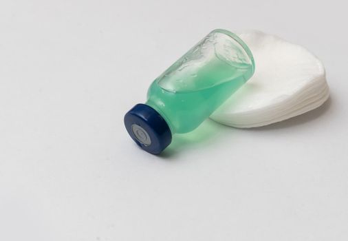ampoules with Covid-19 vaccine on a laboratory bench. to fight the coronavirus sars-cov-2 pandemic.