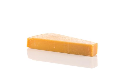 Hard cheese isolated on a white background