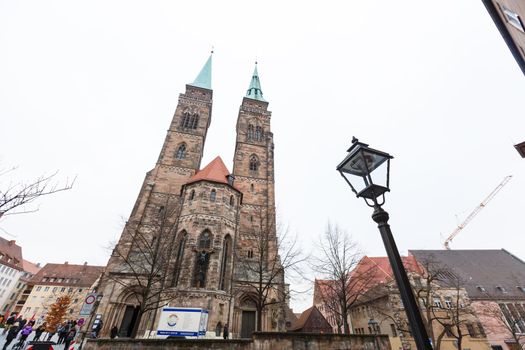 Nuremberg, Germany - Dec 31, 2019: Christkindlesmarkt in Nürnberg,