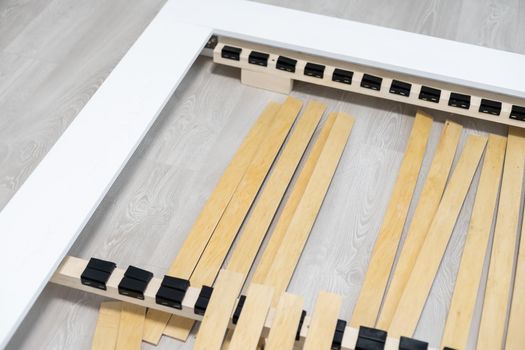 Wooden slats bed, disassembled bed