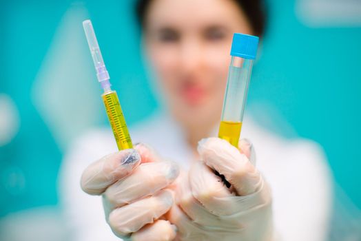 Medical cosmetology blood plasma in vitro keeps the doctor