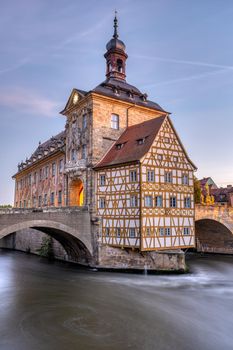 Early morning at the beautiful town hall of Bamberg in Bavaria, Germany