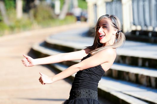 Beautiful and fashion girl with pigtails