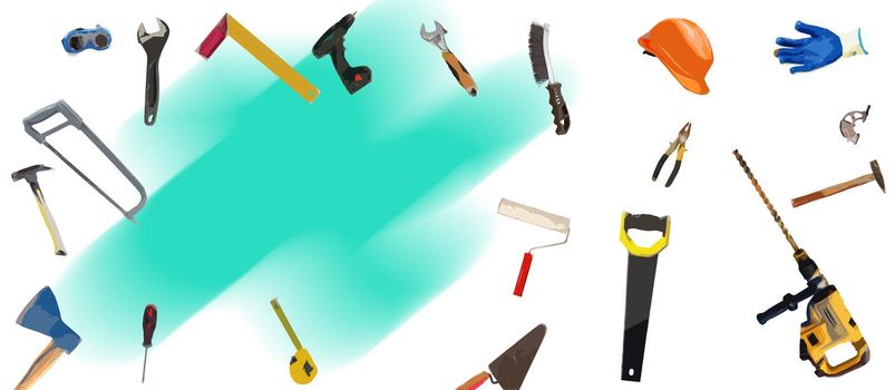 Tools Icons. Work Colourful Illustration