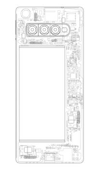 Smartphone concept outline. 3d illustration. Wire-frame style