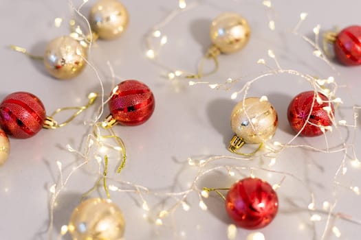 Composition of the Christmas decorations isolated on white.