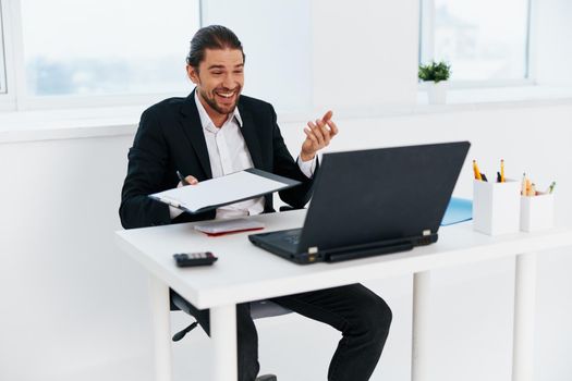 office worker office work blue document folder Lifestyle. High quality photo
