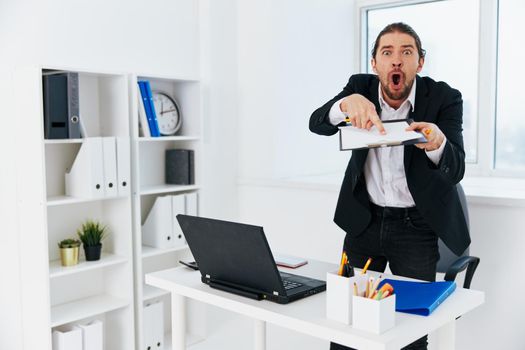 manager workflow in the office documents emotions Lifestyle. High quality photo