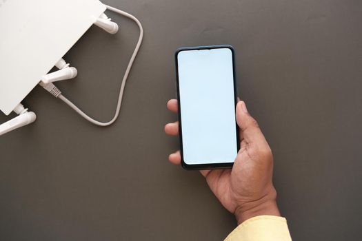 internet connection with wlan router in home office
