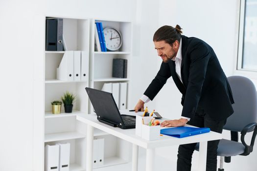office worker office work blue document folder Lifestyle. High quality photo