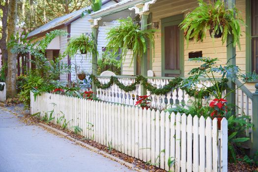 House decorated with Christmas ornament