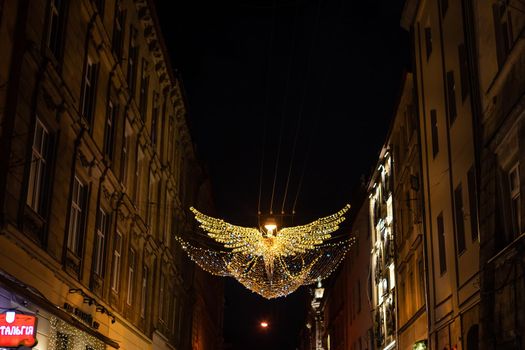 Nativity decorations located in the city streets.