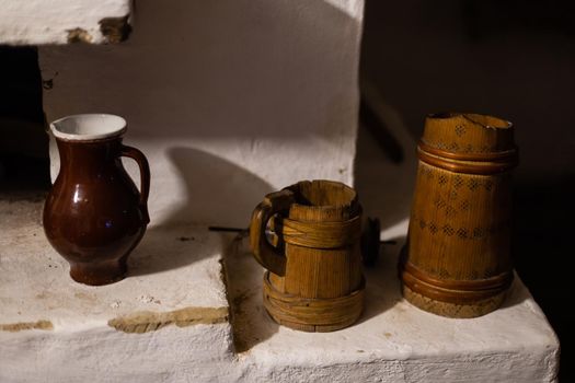 Some old utensils in an old and rural kitchen