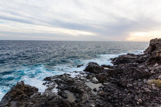 Beautiful sunset on Las Galletas cliffs, Tenerife