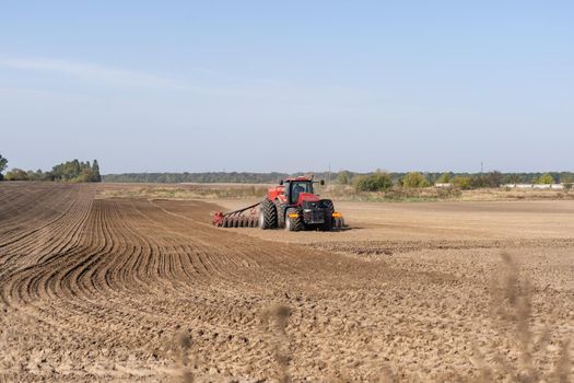 Tractor on a farmer field