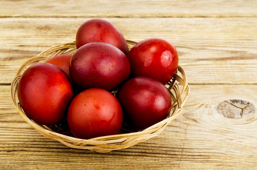 Colored eggs - symbol of celebration of Easter. Studio Photo