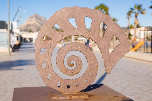 Sculpture and decor concept - Concrete form of the spiral shape of a shell.