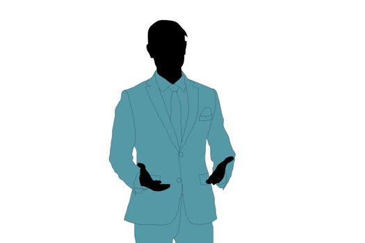 African man face silhouette over white background