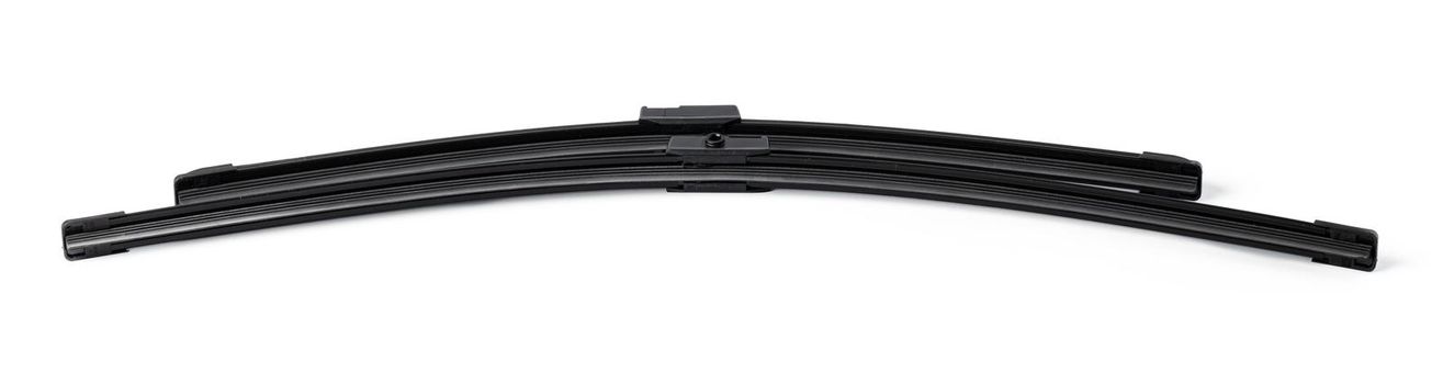 Windshield wipers for cars on a white background. Car part. Close up.