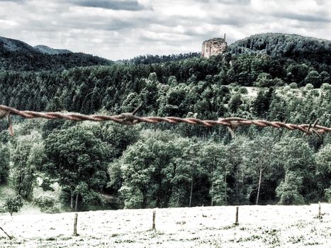 Fleckenstein, castle in France in infrared colors