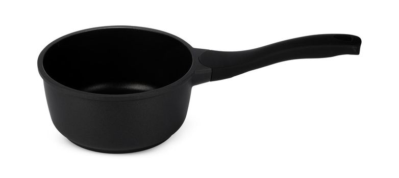 New black stew pan isolated on white background