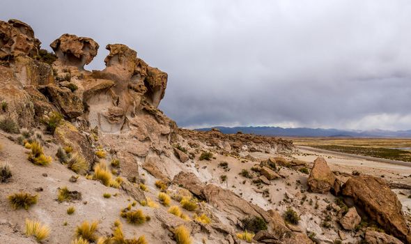 rocky hill spacious Bolivian landscape