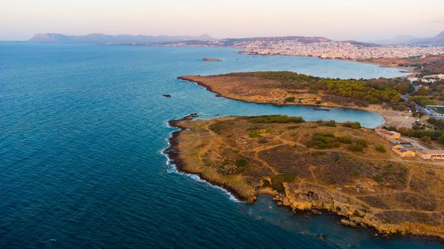 Amazing aerial view of island on Crete, Greece