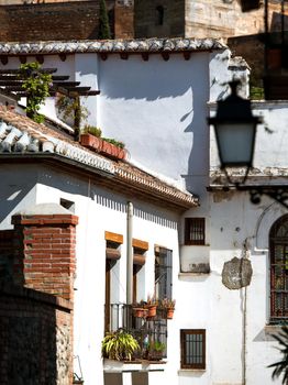 Town of white houses, typical Spanish architecture. Granada