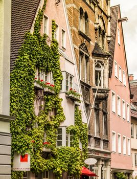 ULM, GERMANY - MAY 12,2014 - In the old streets of Ulm in may 12, 2014. Ulm is a city in the federal German state of Baden-Warttemberg, situated on the River Danube.