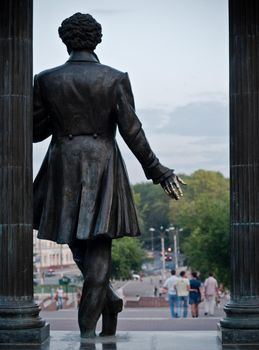 monument of alexander pushkin in the city of Saransk, Russia