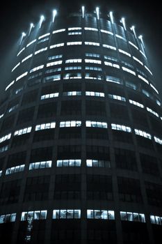 photo of the office building at night