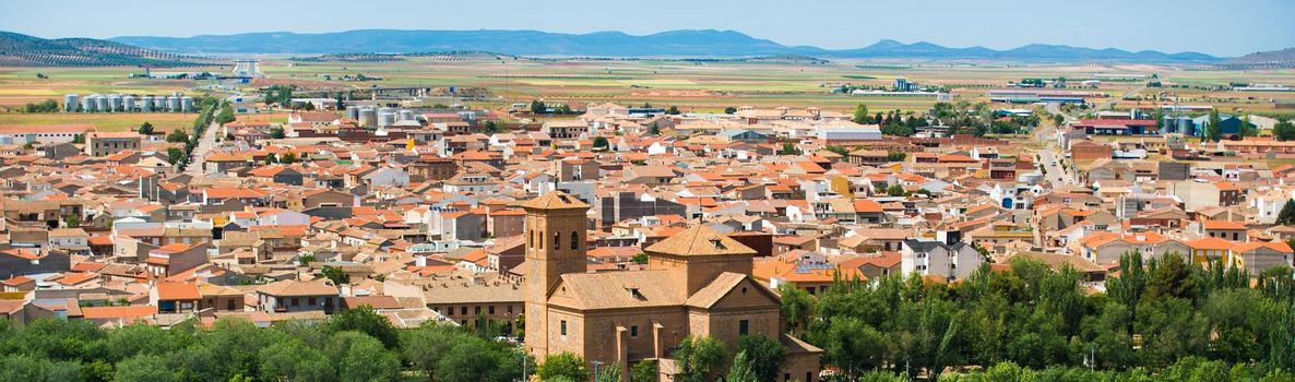 panoramic view of a small town in southern Spain, Consuegra