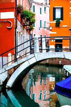 bridge across the canal. Venice, Italy
