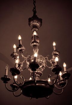 photo of the old lamp on the ceiling