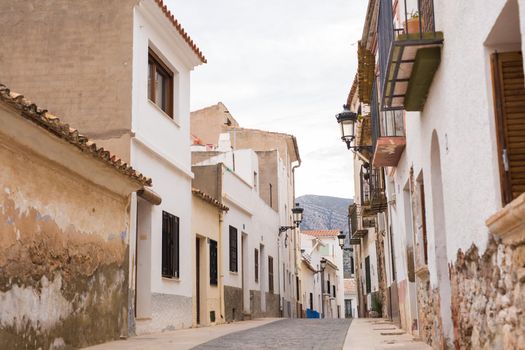 Travel, architecture and Mediterranean town concept - Spanish suburban street.