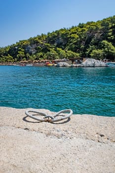 Kusadasi,Aydin,Turkey- July 25,2021.The view from Pinebay holiday village and resort in Kusadasi, in the sea and nature and summer sesason.