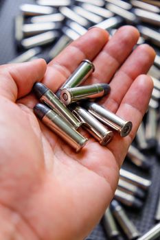 Image of Cartridges of .38 pistols ammo.