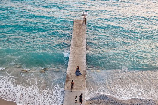 Kusadasi,Aydin,Turkey- July 25,2021.The view from Pinebay holiday village and resort in Kusadasi, in the sea and nature and summer sesason.