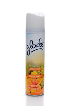 IRVINE, CA, JAN 31, 2011:  Single aerosol can of Glade Hawaiian Breeze Air Freshener on a white background