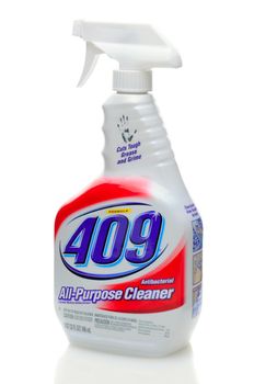 IRVINE, CA - January 11, 2013: A 32oz pump bottle of 409 All-Purpose Cleaner. Introduced in 1957 by Morris D. Rouff, it was named simply as the 409th compound tested by the inventors.