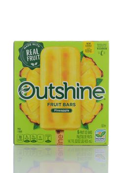 IRVINE, CALIF - SEPT 12, 2018: Outshine Pineapple Fruit Bars, made with real fruit.