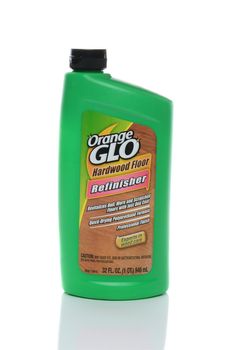 IRVINE, CA - FEBRUARY 19, 2015: A bottle of Orange Glo Hardwood Floor Refinisher. Manuffactured by Church & Dwight Co, in Ewing, New Jersey.