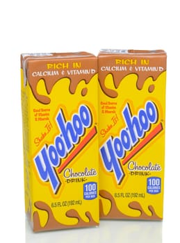 IRVINE, CA - JANUARY 4, 2018: Yoo-Hoo Chocolate Beverage. The drink originated in New Jersey in 1926 and is currently manufactured by Dr. Pepper Snapple Group.