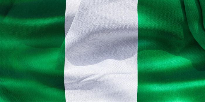 Nigeria flag - realistic waving fabric flag