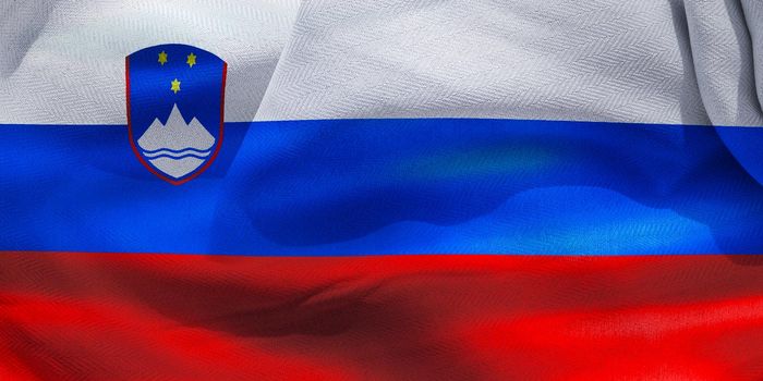 3D-Illustration of a Slovenia flag - realistic waving fabric flag.