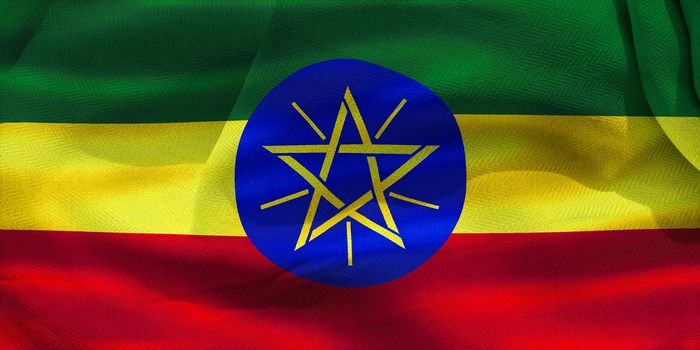 Ethiopiaflag - realistic waving fabric flag