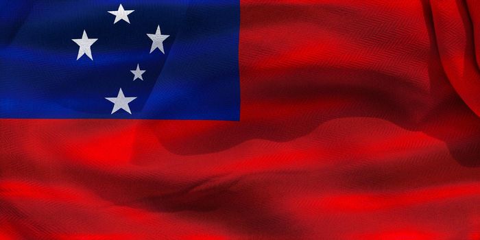 3D-Illustration of a Samoa flag - realistic waving fabric flag.