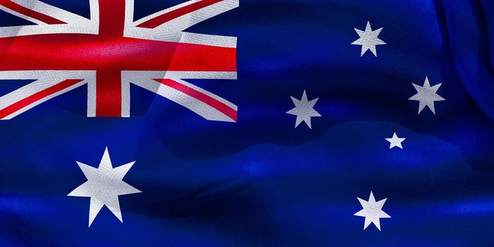 Australia flag - realistic waving fabric flag