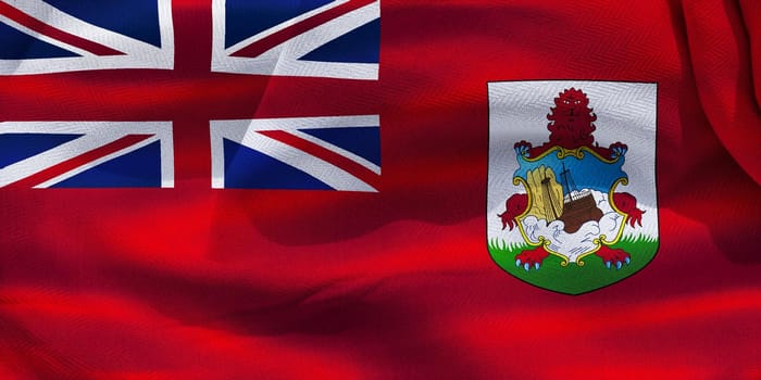 Bermuda flag - realistic waving fabric flag
